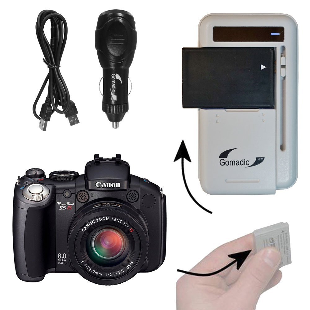 Amazon.com: Battery Charger Kit Compatible with Canon Powershot S5 IS –  Contains multiple charging options, including AC Wall, DC Car and USB Port:  Cell ...