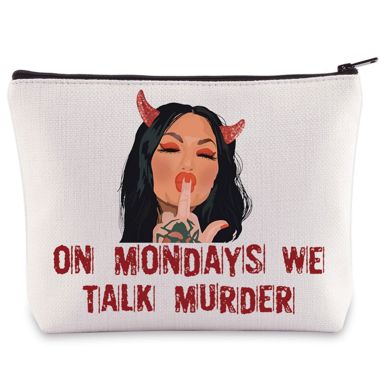 BWWKTOP Bailey Cosmetic Makeup Bag Bailey Fans Gifts On Mondays We Talk Murder Zipper Pouch Bag For Murder Show Lovers, We Talk Murder, Bag