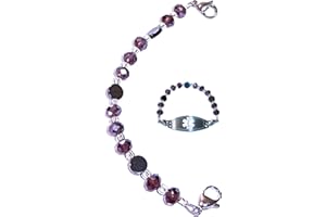 Hidden Hollow Beads Women's Artistic 6.5 or 5.5 inch long Medical Alert ID Interchangeable Replacement Bracelet, Identification Vital info tag