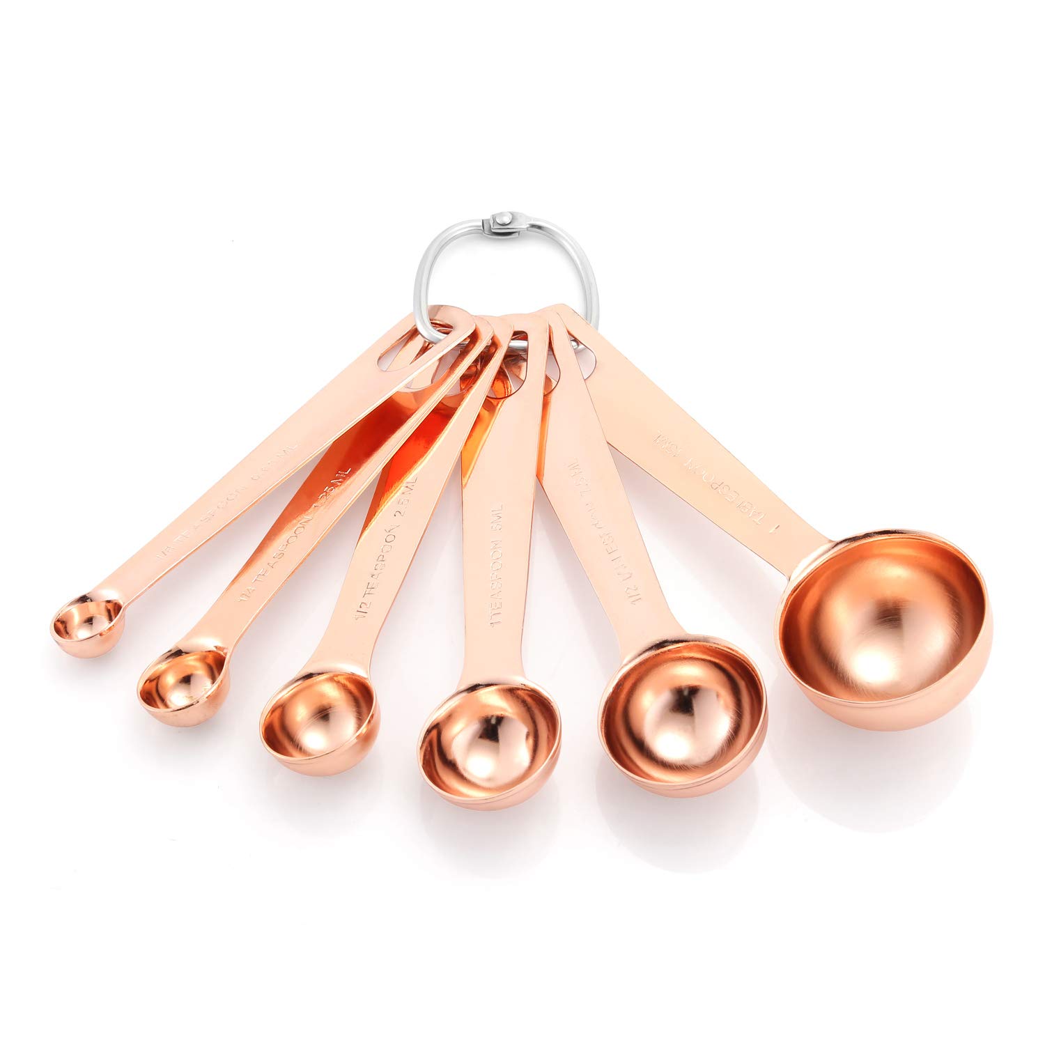 Tendomi Heavy Duty Stainless Steel Measuring Spoons for Dry or Liquid Ingredients, 6 PCS Set