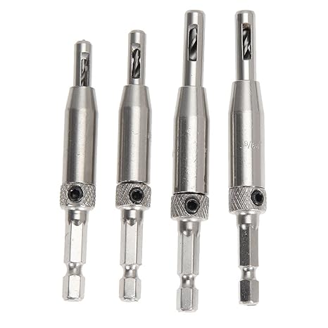 Generic 4 pcs HSS Self Centering Hinge Drill Bits Set Door Cabinet 5/64 7/64 9/64 11/64 for Hinges Drawer Guides