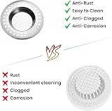 Rubigo Stainless Steel Sink Drainer Plug Hair Catcher 2 Pack 7.7cm 90 Holes view 3