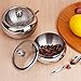 HardNok Stainless Steel Sugar Bowl with Glass Lid and Spoon, High Capacity, 17.5 Oz (520 ml)