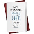Karto Funny Retirement Card for Men Women - Large 5.5x8.5 inch Friend Coworker Retirement Cards - You've Worked