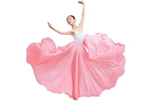 Z&X Gradient Color Sheer Long Flowy Wrap Skirt Ballet Lyrical Dance Costumes for Girls Ballerinas Performance