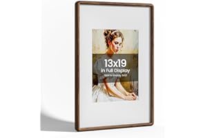 HEIMLOVE 13x19 Picture Frame Natural Walnut Wood From CA-USA with Real Tempered Glass, Handcrafted 13 x 19 Diploma Frame Matted to 9x12 Photo,Certificate,Degree,Graduation Picture Display Wall Decoration