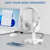 KDD Gaming Headphone Stand Rotatable w 9 Light Modes Controller Holder 2 USB view 8