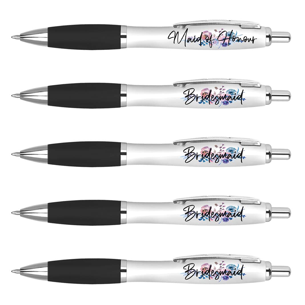 DV DESIGN 5 x Bridesmaids Pens - Bridesmaid Maid of Honour Wedding Marriage Gift #75738