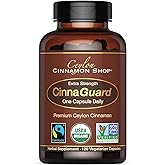Ceylon Cinnamon Shop CinnaGuard™ Organic Ceylon Cinnamon Supplement Capsules | Extra Strength | 4 Month Supply | 120 Count - Non-GMO & Gluten Free Antioxidant