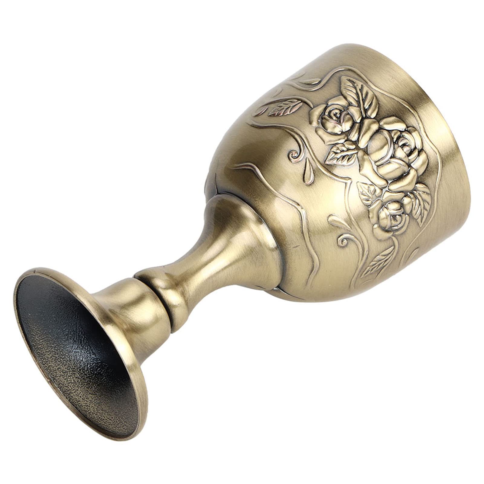 Leopacat Goblet, Vintage Chalice,Flower Embossed Gold Communion Cup 1.6×3.1in Copper Liquor Goblet for Home Party Liquor, Ritual, Buddha, Weddings, Royal Medieval Decor, Blessings 30Ml