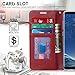 FYY Designed for Samsung Galaxy S8 Case, Luxury Genuine Leather Wallet Phone Case with Card Holder Flip Protective Case Cover [Kickstand Feature][Wrist Strap] for Samsung Galaxy S8 Wine Red