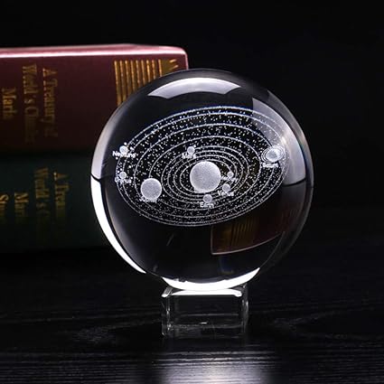 Amazoncom Ailiujunbing 3d Engraved Solar System Crystal