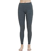ZSOSBA METARINO Women's Merino Wool Midweight Base Layer Pants Long Wool Leggings Thermal Underwear for Hiking,Skiing,Snowboarding,Dark Grey,X-Small