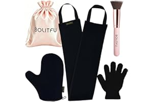 4 Pack Self Tanning Mitt Applicator Kit, with Self Tanner Mitt, Self Tan Back Applicator, Exfoliating Glove, Flat Top Face Ta