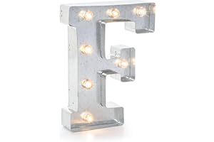 Darice Silver Metal Marquee Letter 9.875"-F