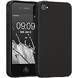 kwmobile Case Compatible with Apple iPhone 4 / 4S Case - Soft Slim Protective TPU Silicone Cover - Black
