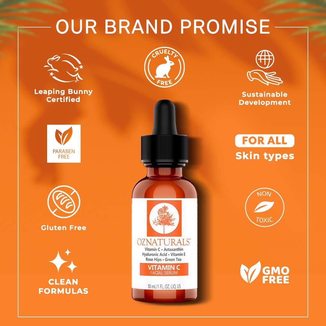 OZNaturals Vitamin C Serum For Face with Hyaluronic Acid Anti Aging