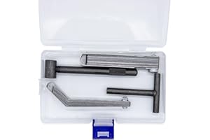 Tutuxio Motorcycle Engine Valve Adjustment Tool Kit Screw Adjusting, 1pc Square Hole Wrench, 1pc Hexagonal Hole Wrench, 1pc Straight Feeler Gauge and 1pc Offset Feeler Gauge