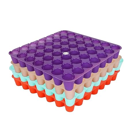 Kraft Seeds! Cheap & Heavy 4 Colourful Reusable Seeds Trays for Germination of All Kinds Seeds