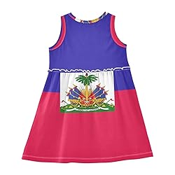 Aflyko Patriot Girls Dresses Flag of Haiti Summer