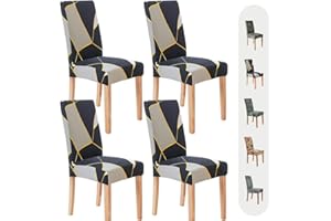 Secgo Chair Covers for Dining Room 4 Pack, Stretch Dining Chair Cover, Washable Spandex Kitchen Parsons Chair Slipcovers,Chair Covers for Home or Party