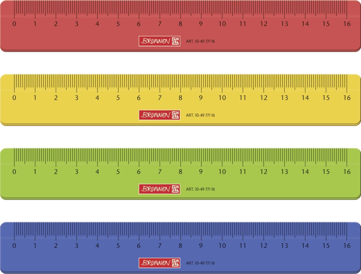 Baier & Schneider Office, School, Polystyrene Ruler 16 CM, Single Unit Transparent Assorted Colours