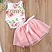 HappyMA 2Pcs Baby Girls Tutu Dress 1st Birthday Sleeveless Floral Romper Top Lace Skirt Outfit Clothes (6-12 Months)