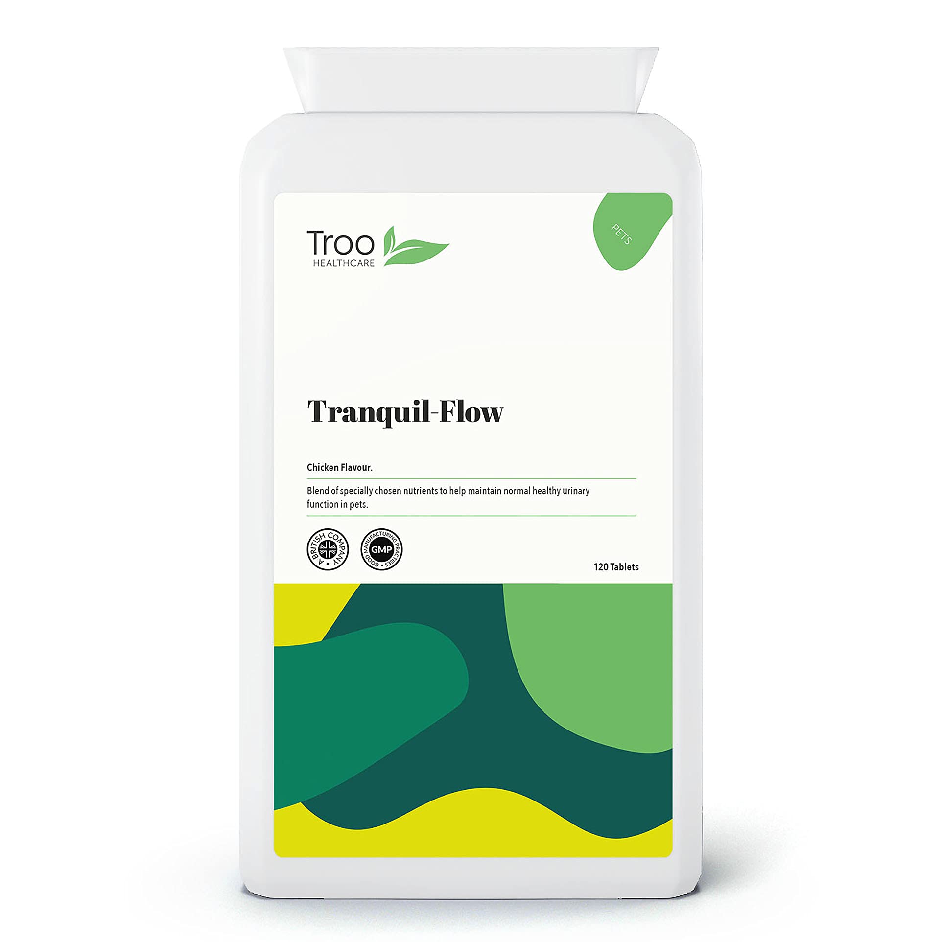 Troo Health Care Tranquil-Flow 120 Tablets - Urinary & Kidney Support for Pets - Advanced Daily Supplement with D-Mannose, Cranberry, Marshmallow Root & Support Normal Bladder Function in Dogs & Cats
