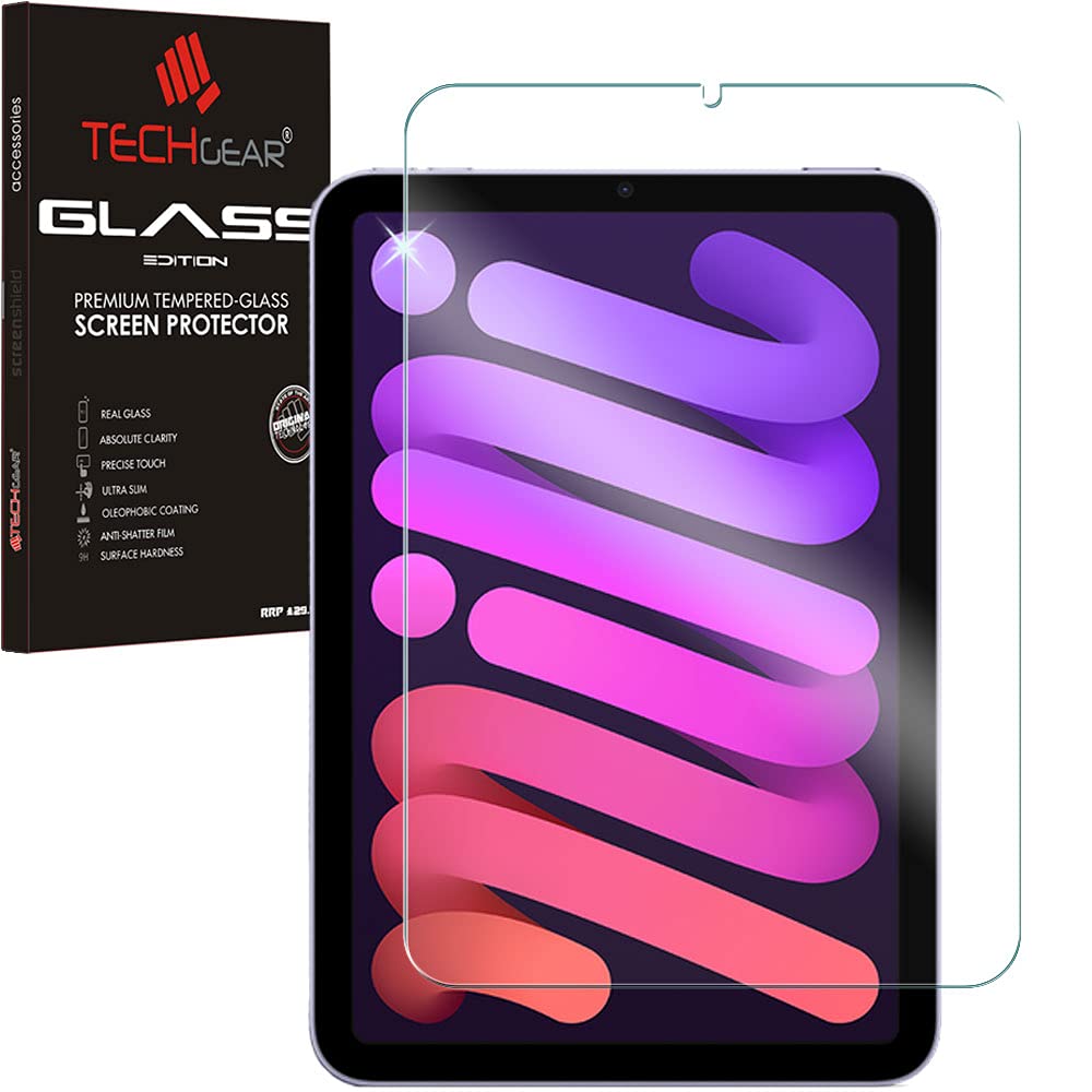 TECHGEAR GLASS Screen Protector for iPad Mini 7 (2024, A17 Pro, 7th Generation), Mini 6 (2021, 6th Generation) [9H Toughness] [HD Clarity] [Scratch-Resistant] [No-Bubble] 8.3" Tempered Glass