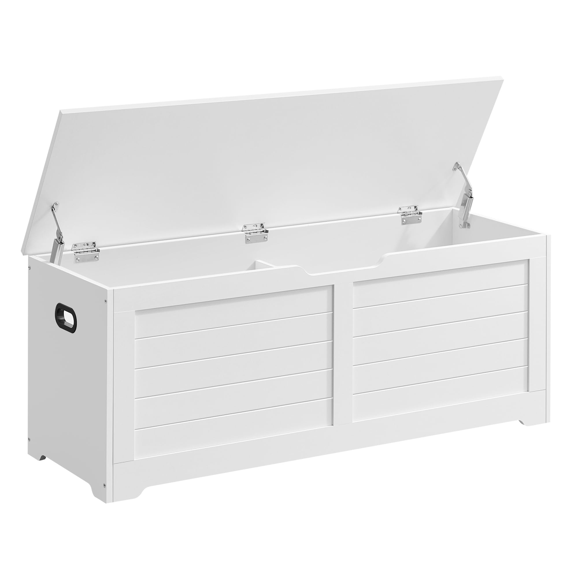 Photo 1 of *****MISING NAILS !!FINAL SALE*****VASAGLE Storage Chest, Storage Bench with 2 Safety Hinges, Farmhouse Style, 15.7 x 47.2 x 18.1 Inches, for Entryway, Bedroom, Living Room, Cloud White ULSB065W01