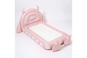 SUNNYLiFE Kids Inflatable Bed - Flocked Air Mattress for Toddlers, Durable Floor Bed for Camping & Sleepovers, 154lbs Capacit