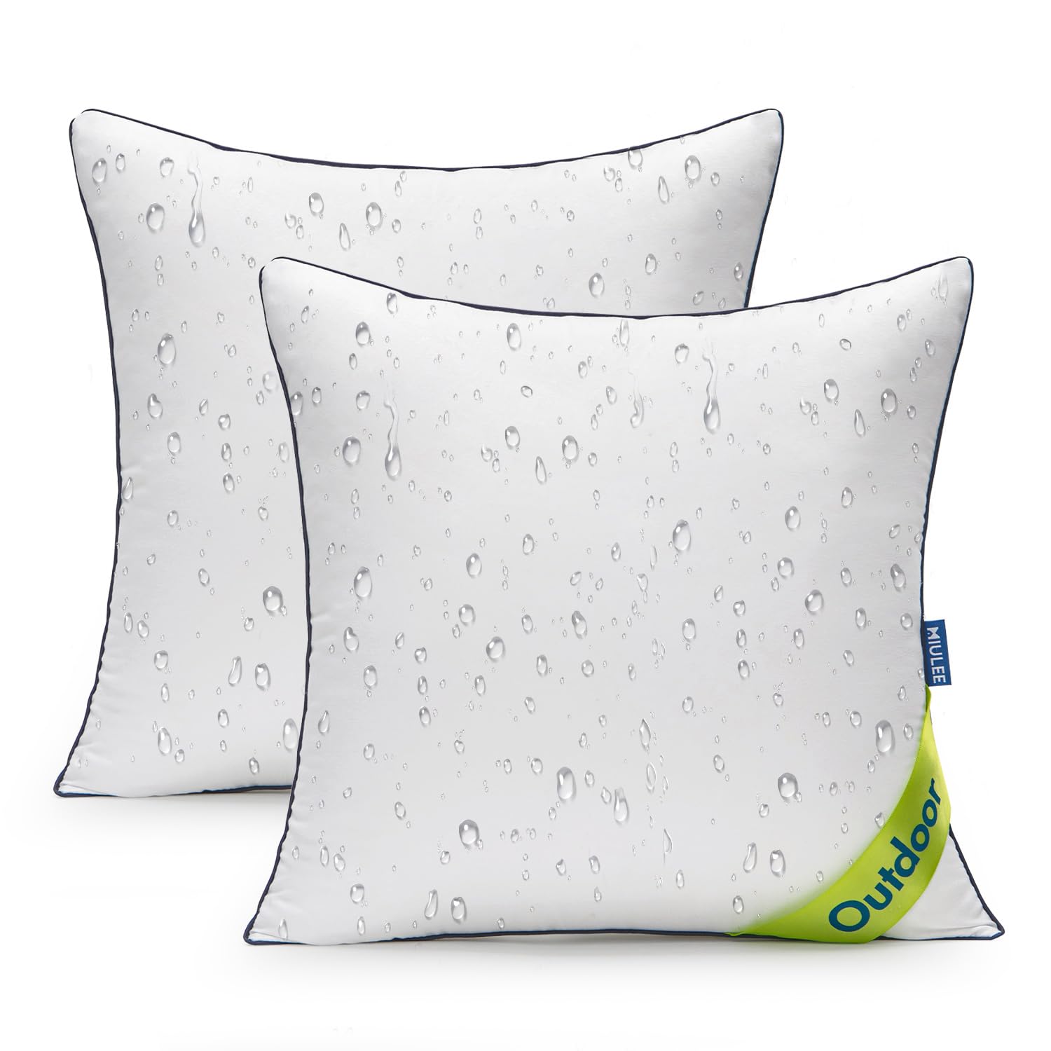 Photo 1 of MIULEE 18x18 Outdoor Pillows, Pack of 2 Water Resistant Waterproof Pillow Inserts Decorative Stuffer for Sofa Couch Patio and Garden