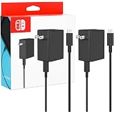 2-Pack Charger for Nintendo Switch, 45W AC Adapter Fast Charging with 2-Pack 5ft Detachable USB C Cable, Compatible with Switch/OLED/Lite, Steam Deck, Support TV Mode, Original Quality