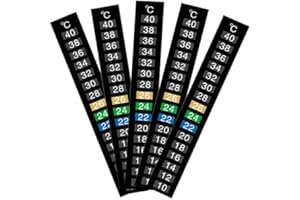 ULTECHNOVO Temperature Strip Sticker - Aquarium Thermometer Stick on - Fish Tank Digital Thermometer, 18-34 Degree Range (10p
