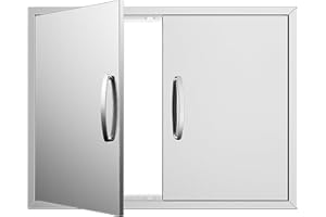 OUKIDR Outdoor Kitchen Doors 31W x 24H Inch, Stainless Steel Flush Mount BBQ Access Door for Outdoor Kitchen Cabinet Grill Station or BBQ Island
