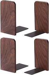Muso Wood Bookends - Walnut Wood Decorative Bookends 13x10.8x8cm view 1