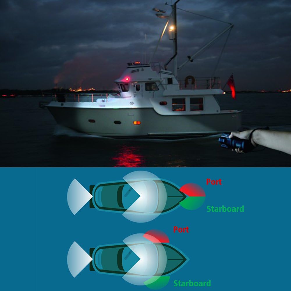 Obcursco LED Boat Navigation Lights, Boat Bow Light, Marine Boat Navigation lamp. Perfect for Pontoon, Skeeter, Power Boat and Skiff (Black) : Sports & Outdoors