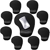 Flutesan 9 Pcs Ergonomic Mouse Pad with Gel Wrist Rest Memory Foam Comfortable Mousepad with Non-Slip PU Base for Pain Relief Computer Cafe Home Office Desk Accessories