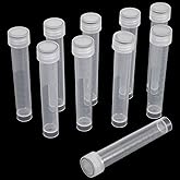 10ml Plastic Vials, 10 Pcs Plastic Tubes with Caps Frozen Test Tubes Sample Tube for Laboratory and School Educational, PP Material
