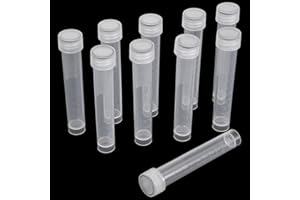 GTZIQA 10ml Plastic Vials, 10 Pcs Plastic Tubes with Caps Frozen Test Tubes Sample Tube for Laboratory and School Educational, PP Material