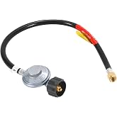 GasSaf 6 Feet Low Pressure Propane Regulator with Hose | LPG Hose Most LP Gas Grill, Heater and Fire Pit Table, CSA Certified