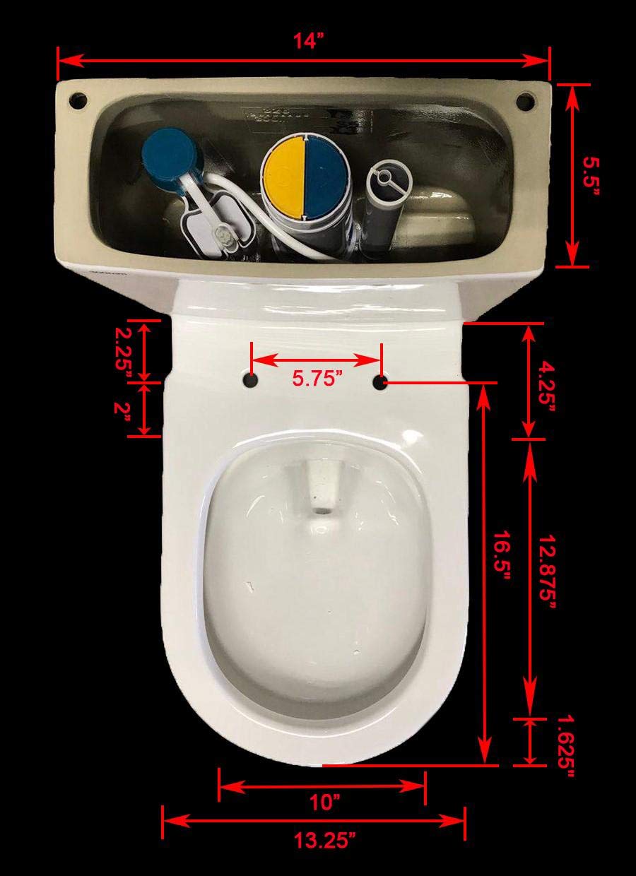 GALBA Small Toilet 24.5" Long X 13.5" Wide X 28.5" High Inch 1Piece 24
