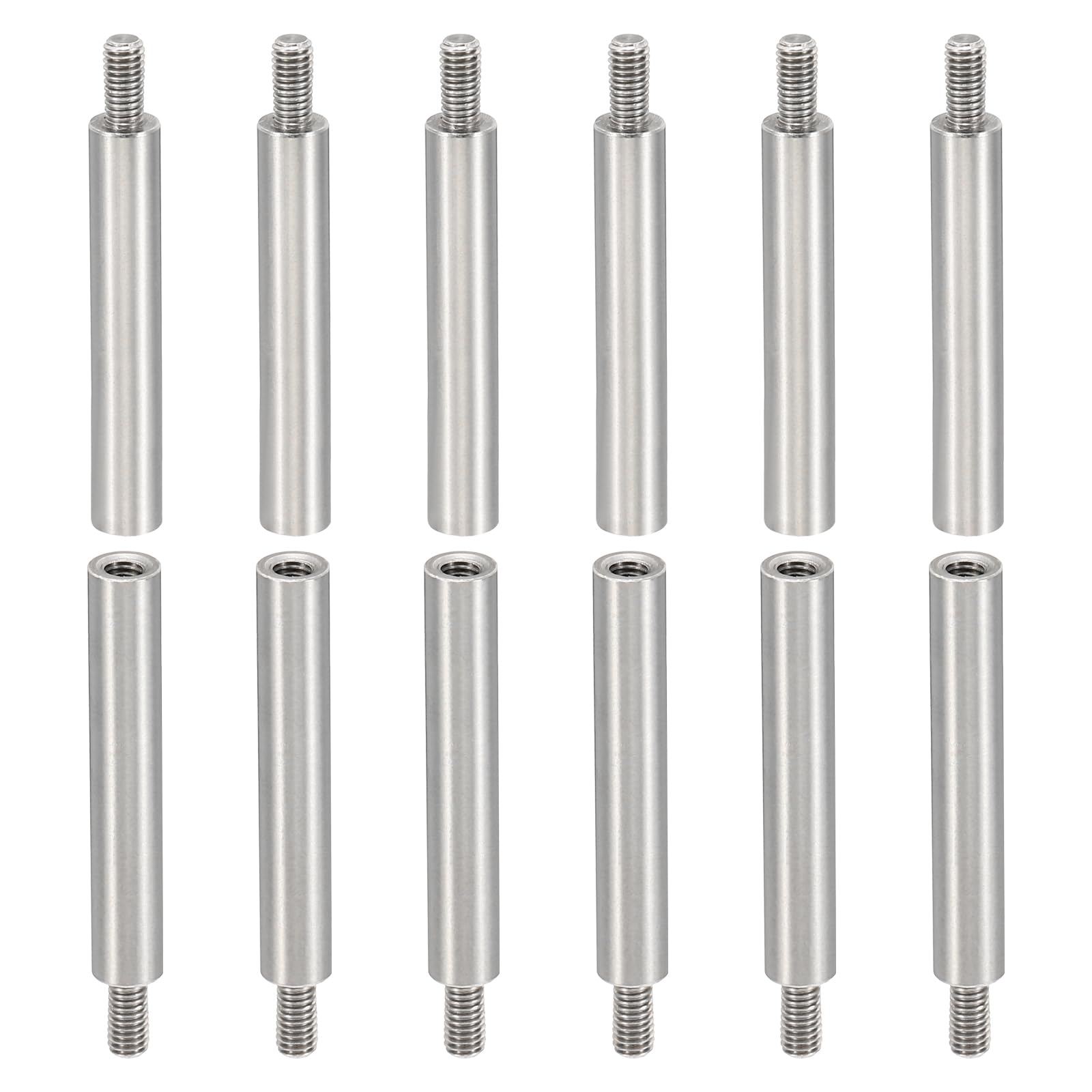 PATIKIL 12pcs M3 Standoffs, M3 30+6mm Spacer Standoffs Steel Threaded Standoffs Screws Kit 3mm ID 5mm OD Metric Male Female Thread Adapters for Circuit Board PCB RC Drones Motherboard