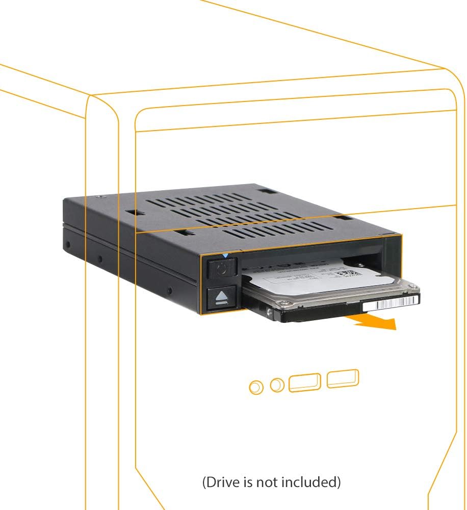 ICY DOCK MB521SP-B Hot Swap HDD/SSD Mobile Rack, Aluminium, Black, 1x 2,5" SATA/SAS (Auswurf) - Image 3