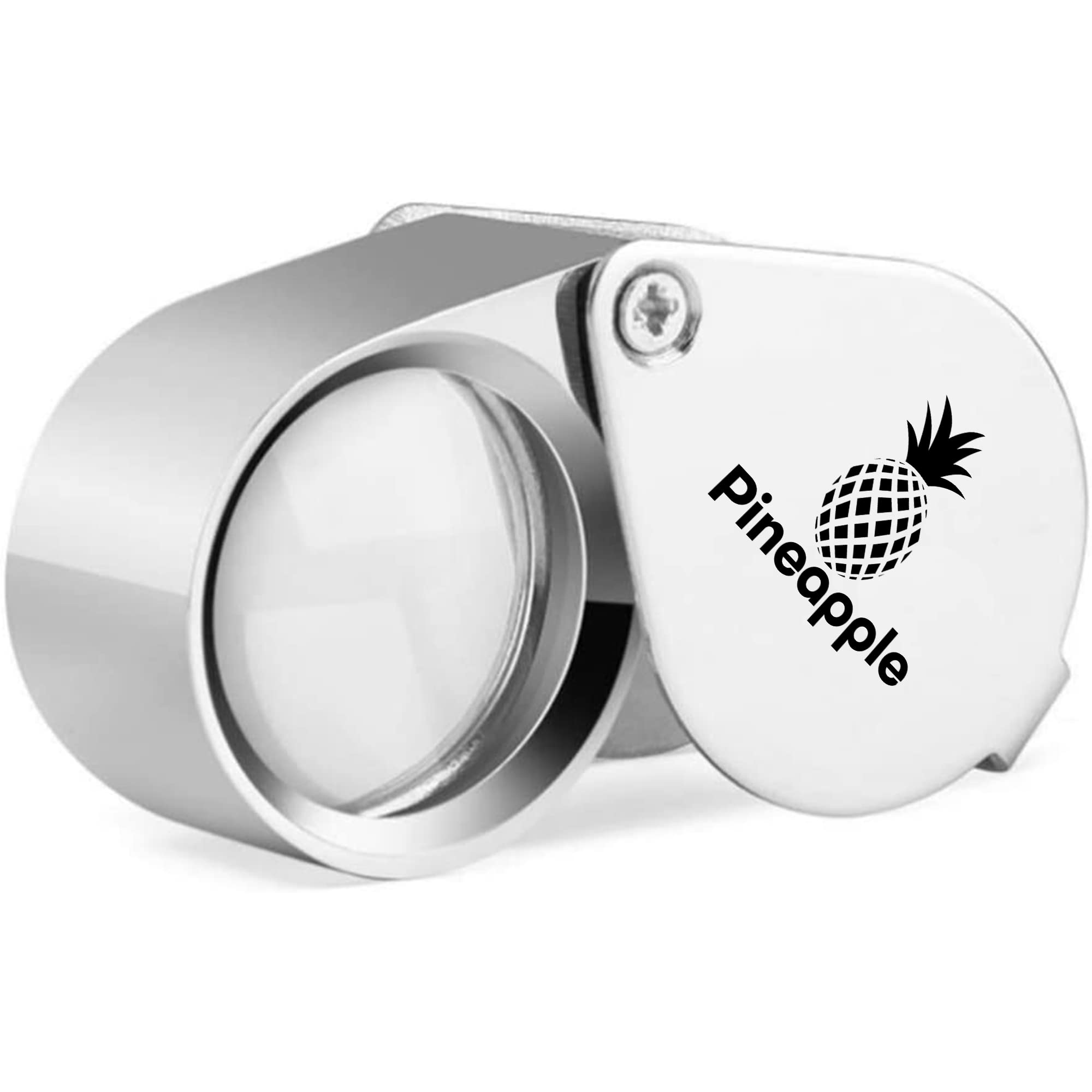PINEAPPLE [2 Pack] 30X Jewelers Loupe Pocket Magnifying Glass Jewelry Loop Small Foldable Magnifier Eye Lens for Coins, Plants, Gems, Diamonds