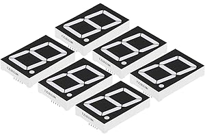 PATIKIL LED Display Digital Tube, 6 Pack 7 Segment 10 Pin 1 Bit 1.5"x2.2"x0.4" Common Cathode 3.6V LED Display Module for Electronic Driver Board, Red