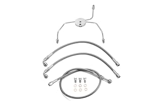 Mofun 51" Upper and Lower Hydraulic Brake Line Compatible with Harley Touring Road Glide Road King 1999-2007, Fit Electra Street Glide 1996-2007, Fit 10"-12" Handlebar, Black