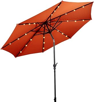 Eliteshade Sunbrella Solar 9ft 3 Tiers Market Umbrella With 80 Led Lights Patio Umbrellas Outdoor Table