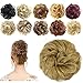 FESHFEN Messy Bun Hair Piece Hair Bun Scrunchies Synthetic Wavy Chignon Ponytail Hair Extensions Thick Updo Hairpieces for Women Girls 1PCS