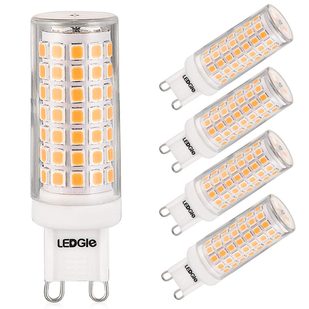 LEDGLE 5 Pack G9 LED Light Bulbs, 700lm Nondimmable 88LEDs 8W